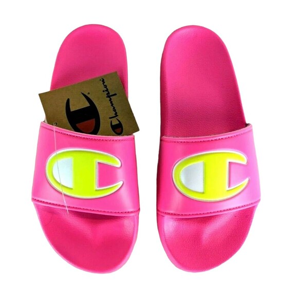 Champion IPO-R Logo Slide Sandals  Youth Girls Size 3  NWT  Hot Pink - Picture 1 of 6